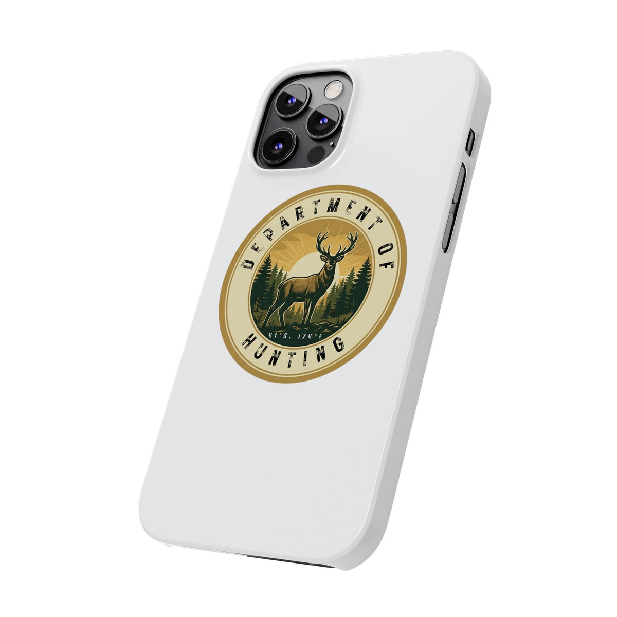 'Department of Hunting' Vintage Deer Logo - Slim Phone Case