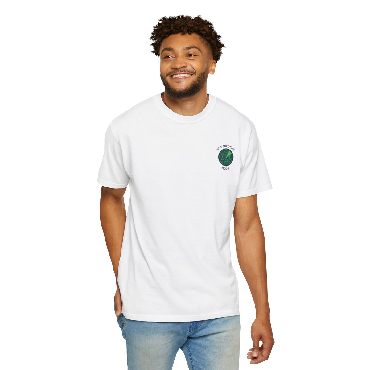 Hyperfocus Mode - Small Chest Logo Tee - White