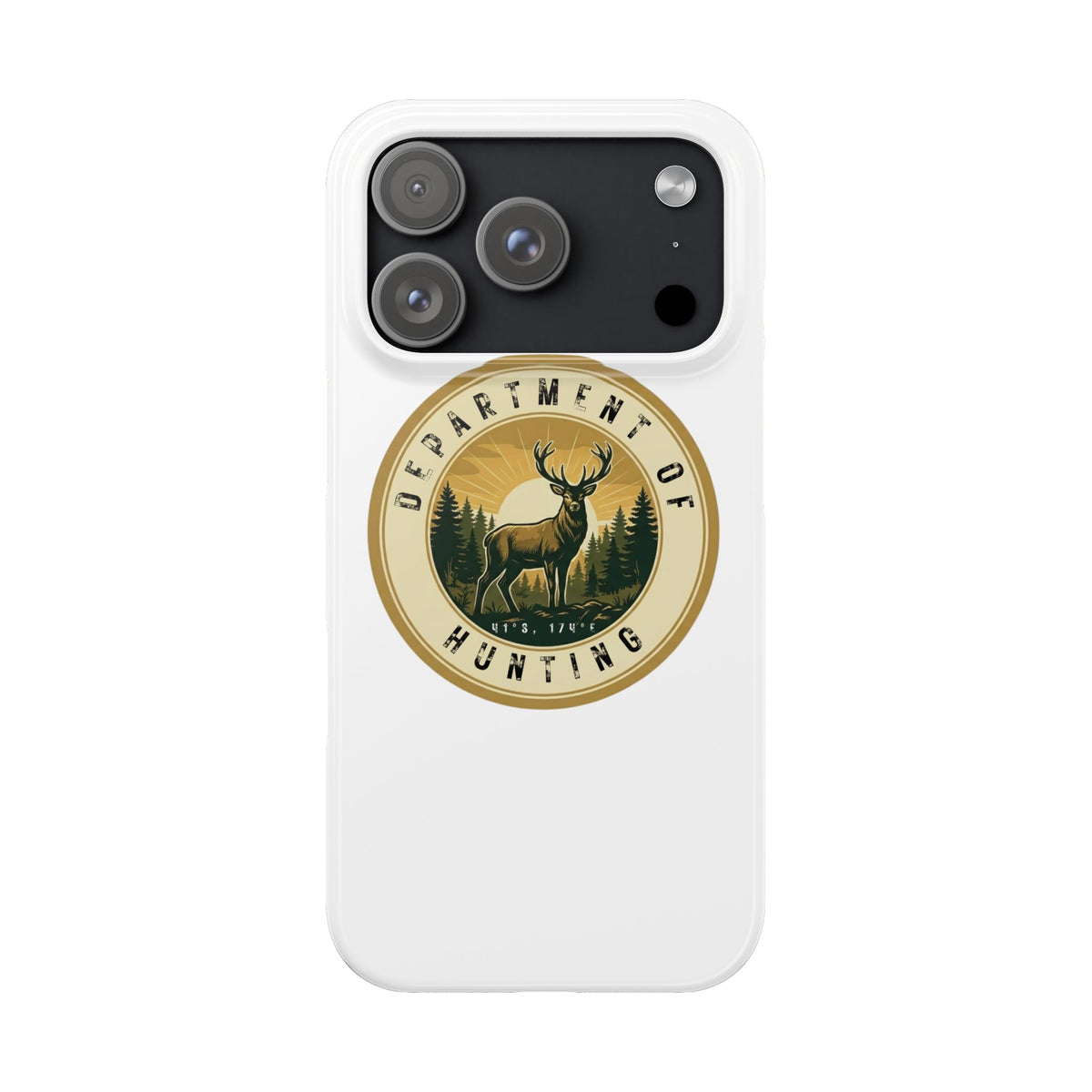 'Department of Hunting' Vintage Deer Logo - Slim Phone Case