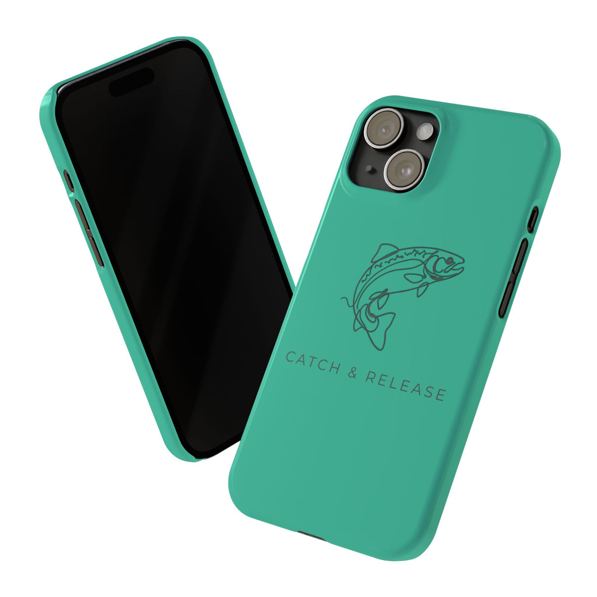 Catch & Release Slim Phone Case — Minimalist Fishing Trout Design