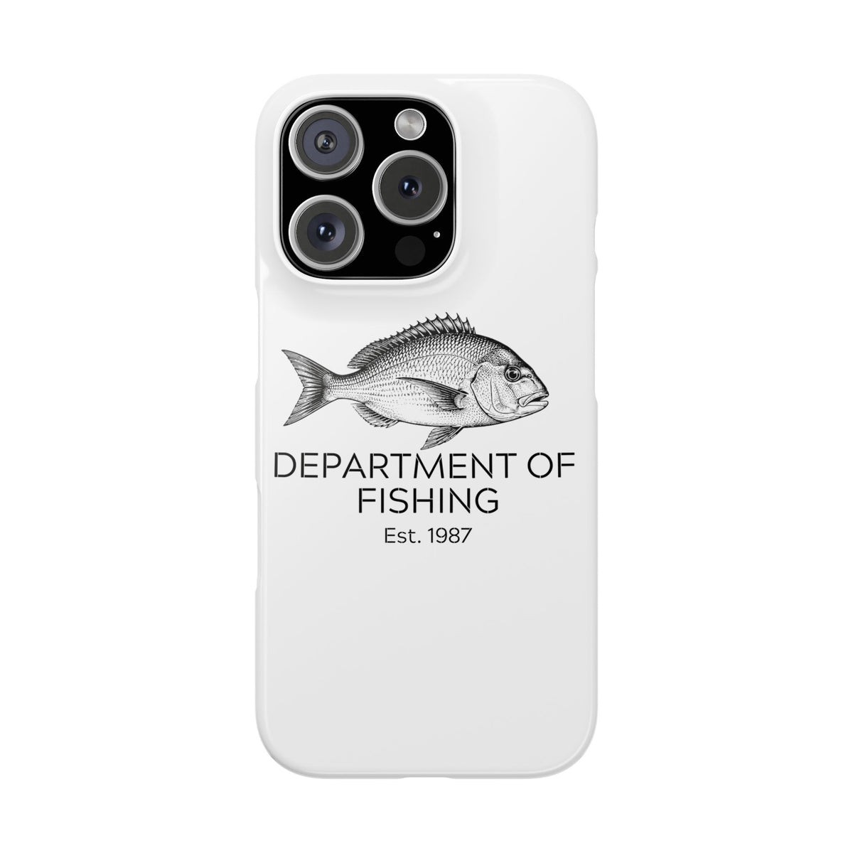 Slim Phone Case — Department of Fishing Est. 1987 (Vintage Fish Design)