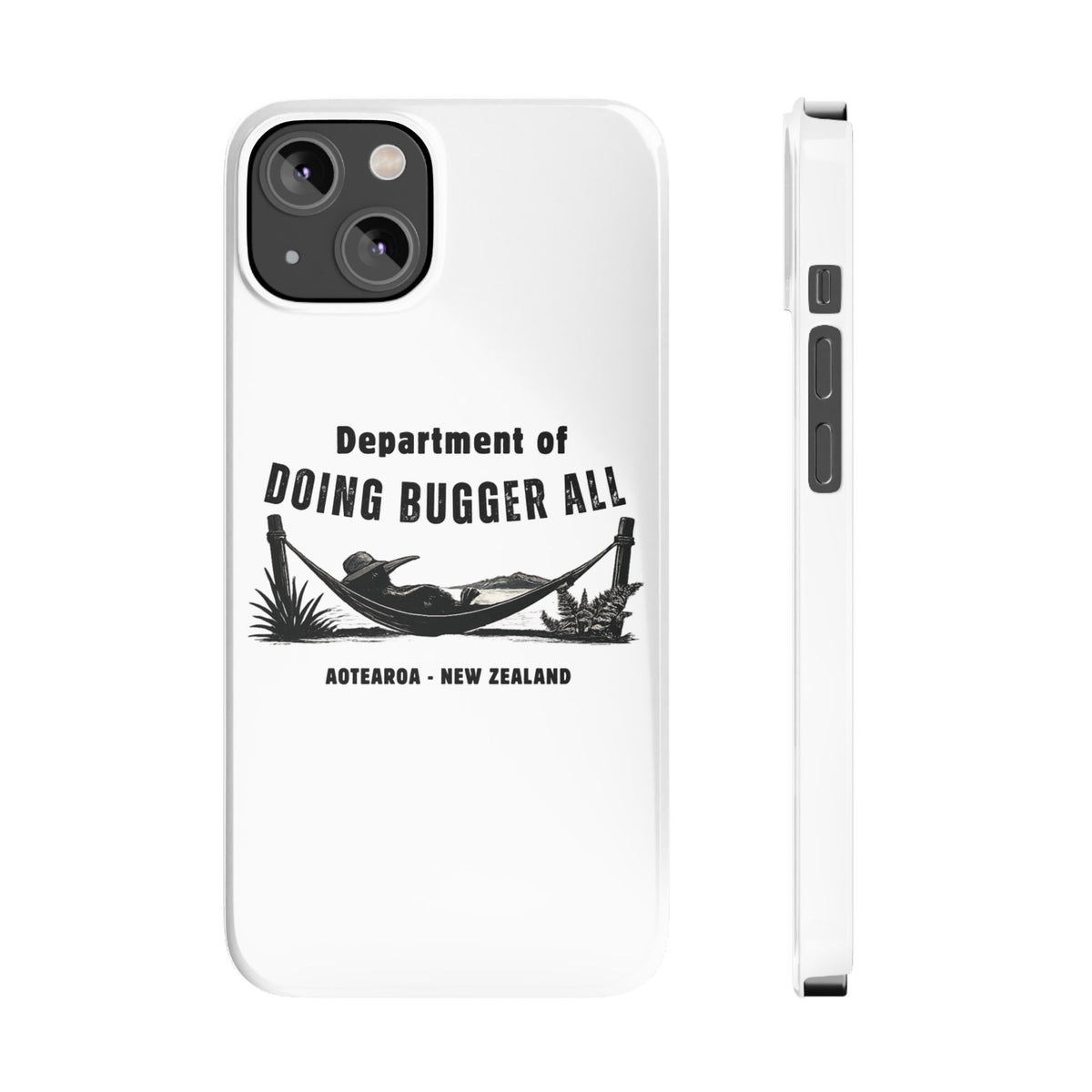 Slim Phone Case — "Department of Doing Bugger All" New Zealand Relaxation Design