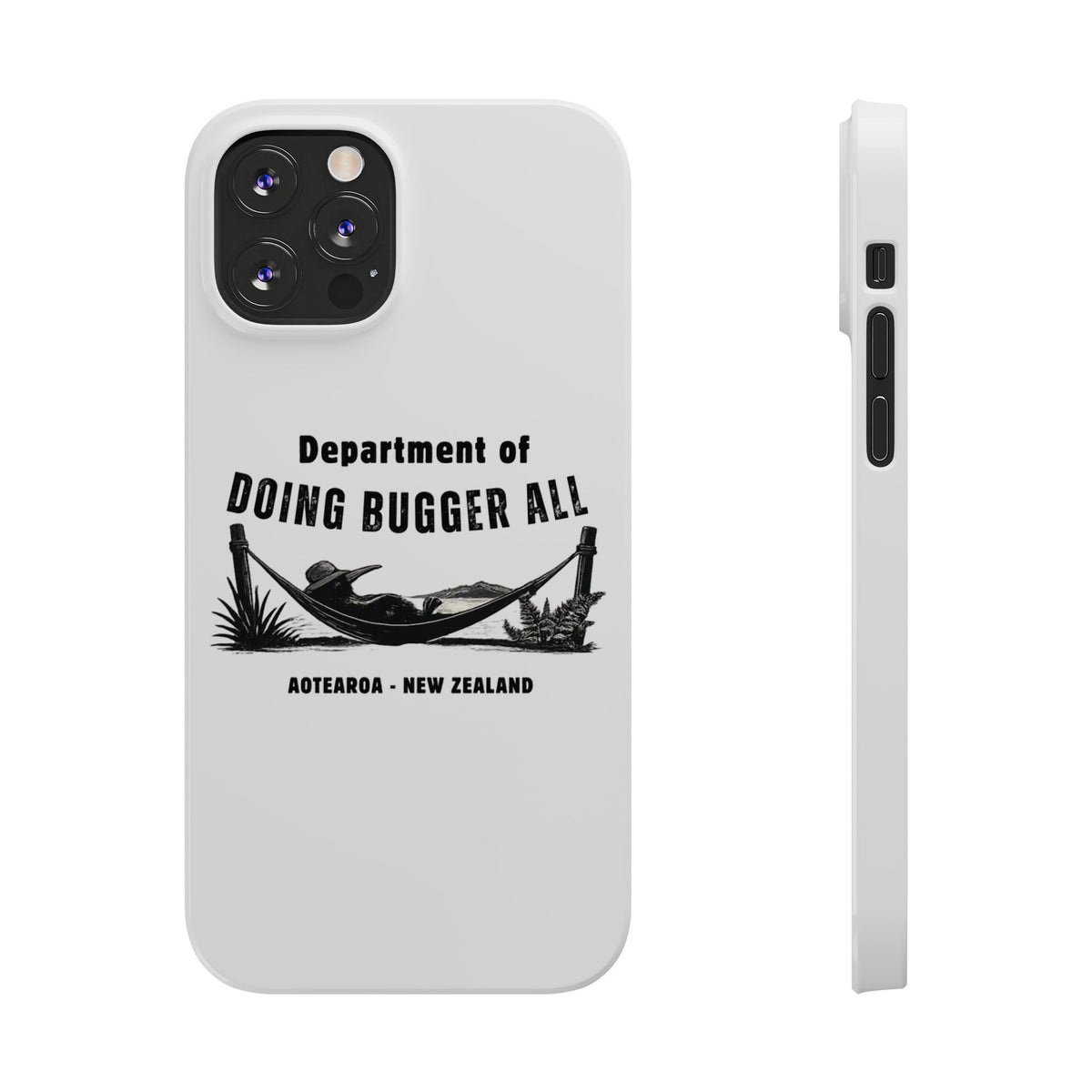 Slim Phone Case — "Department of Doing Bugger All" New Zealand Relaxation Design