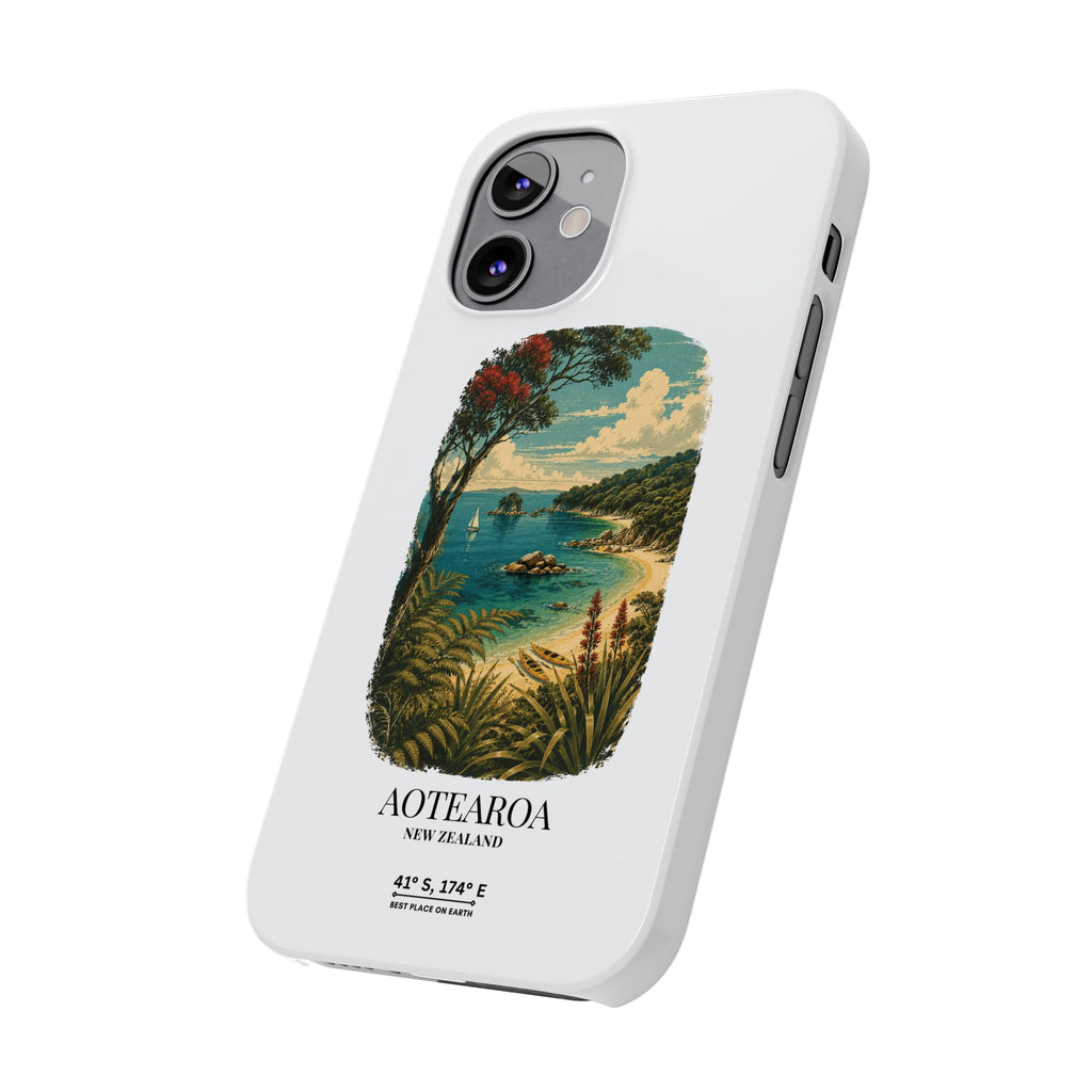 Aotearoa Vintage Landscape Slim Phone Case — New Zealand Able Tasman Design