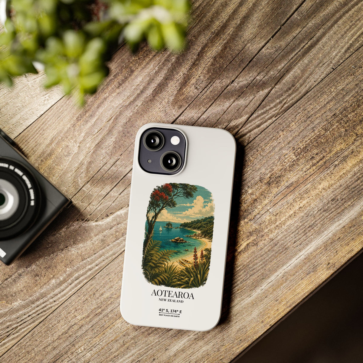 Aotearoa Vintage Landscape Slim Phone Case — New Zealand Able Tasman Design