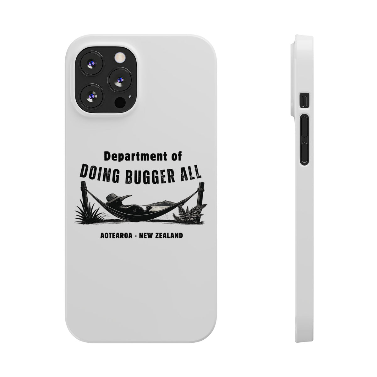 Slim Phone Case — "Department of Doing Bugger All" New Zealand Relaxation Design