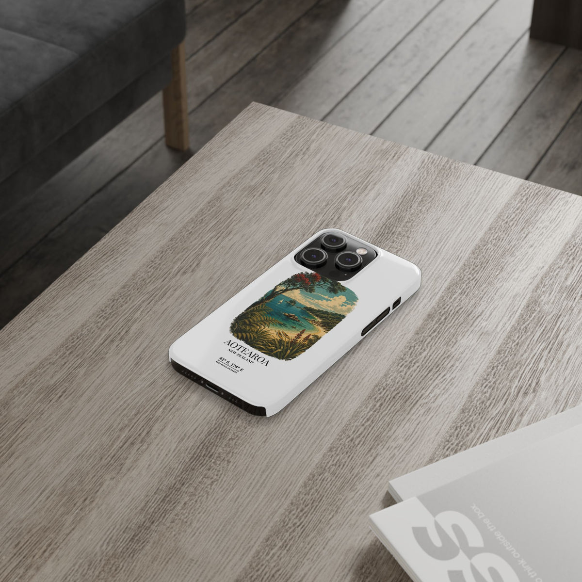 Aotearoa Vintage Landscape Slim Phone Case — New Zealand Able Tasman Design