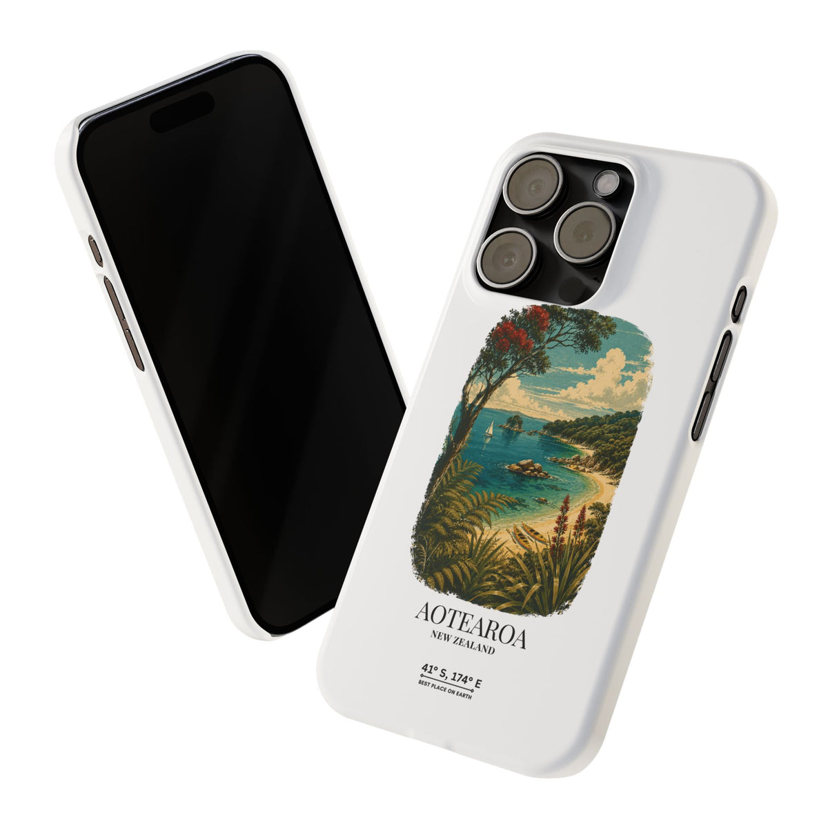 Aotearoa Vintage Landscape Slim Phone Case — New Zealand Able Tasman Design