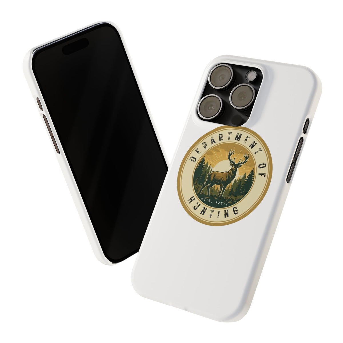 'Department of Hunting' Vintage Deer Logo - Slim Phone Case