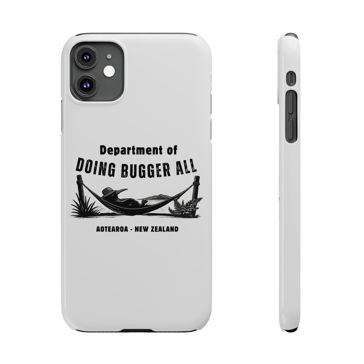 Slim Phone Case — "Department of Doing Bugger All" New Zealand Relaxation Design