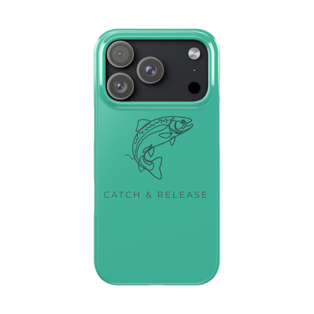 Catch & Release Slim Phone Case — Minimalist Fishing Trout Design