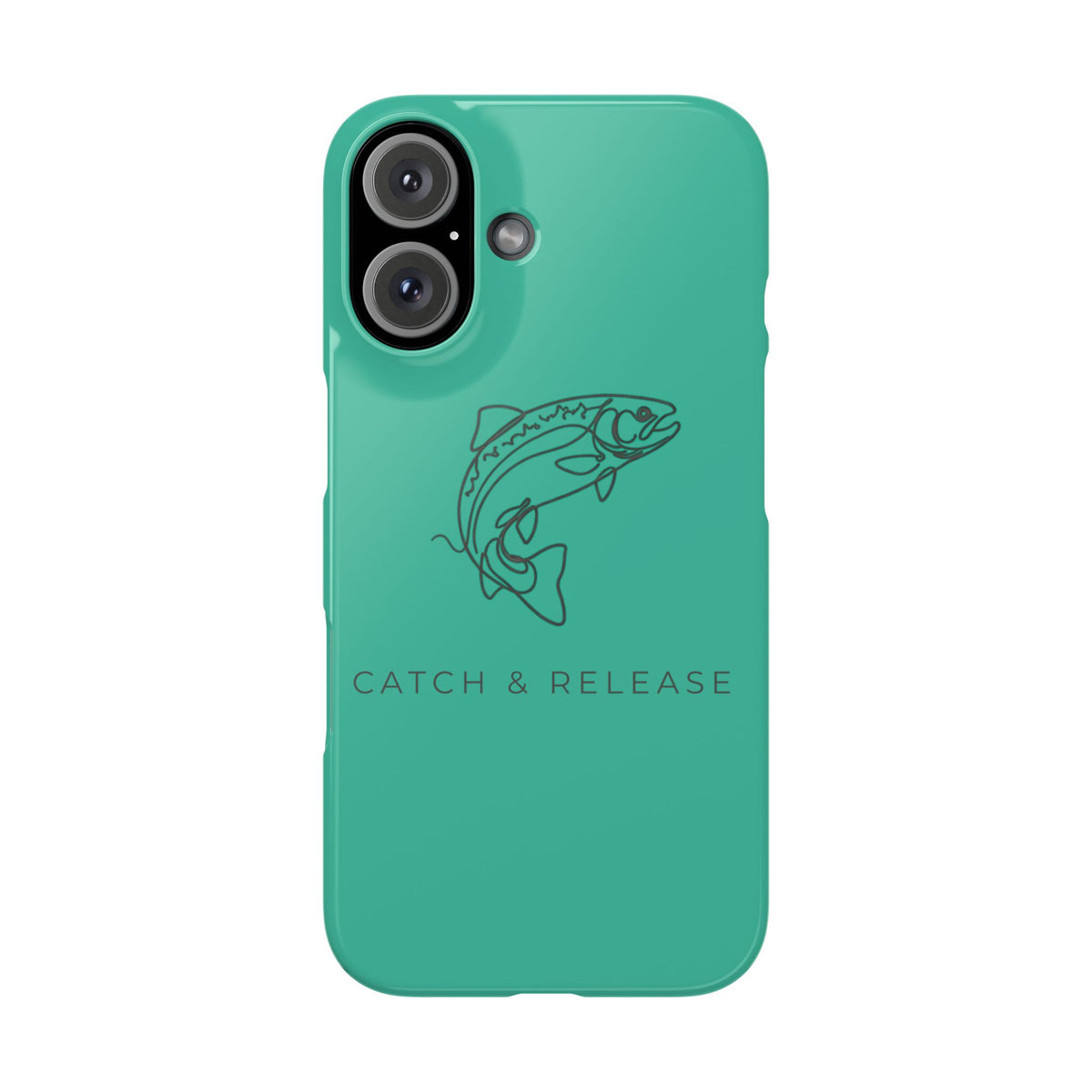 Catch & Release Slim Phone Case — Minimalist Fishing Trout Design