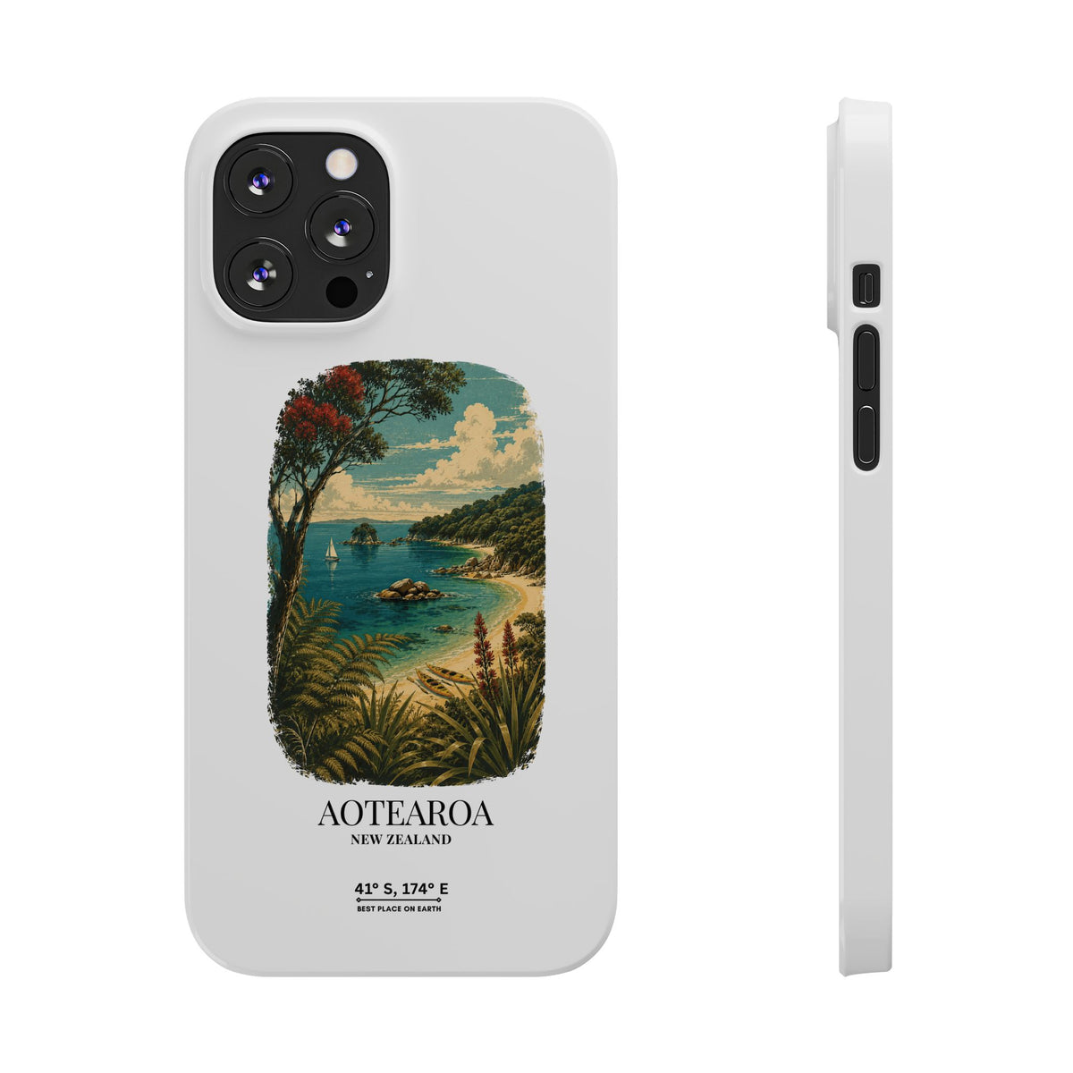 Aotearoa Vintage Landscape Slim Phone Case — New Zealand Able Tasman Design