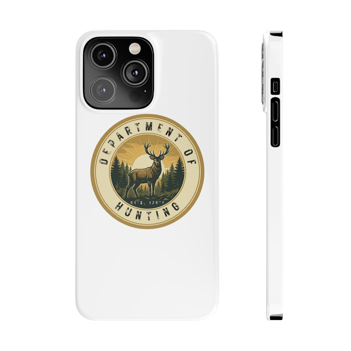 'Department of Hunting' Vintage Deer Logo - Slim Phone Case