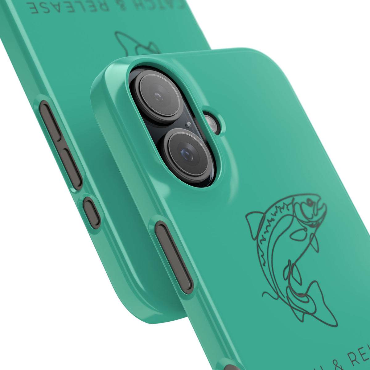 Catch & Release Slim Phone Case — Minimalist Fishing Trout Design