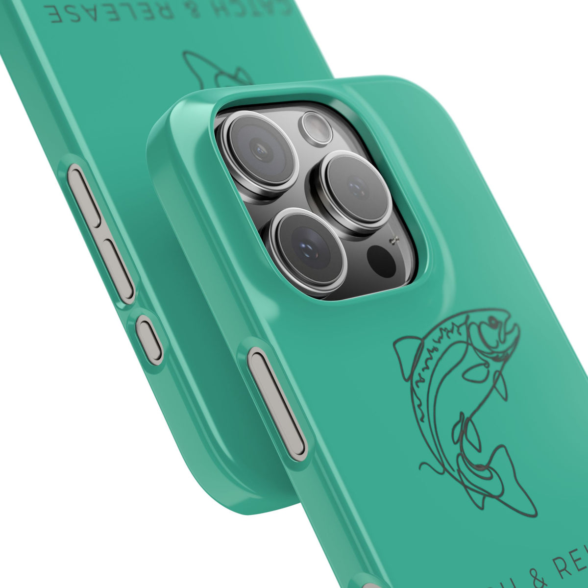 Catch & Release Slim Phone Case — Minimalist Fishing Trout Design