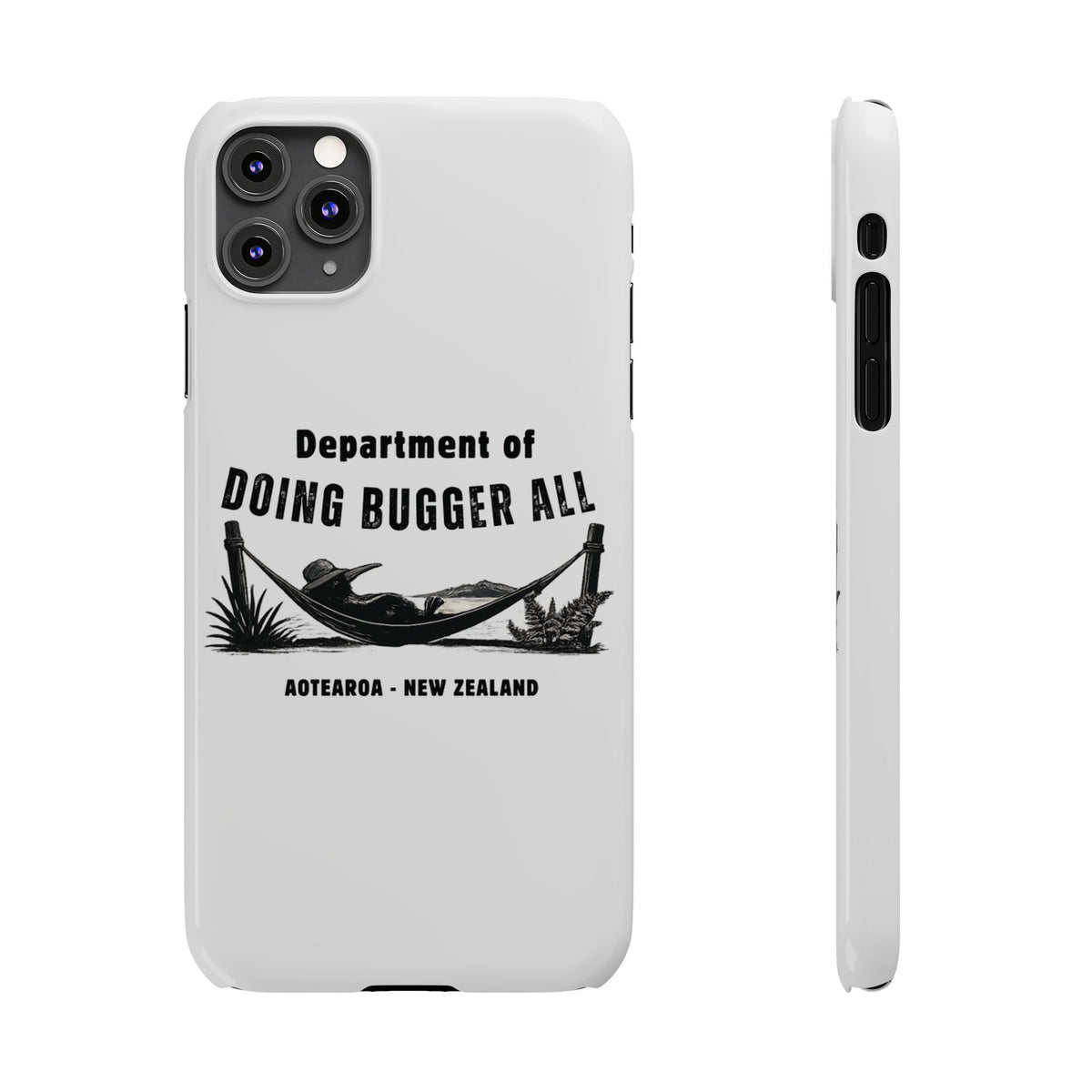Slim Phone Case — "Department of Doing Bugger All" New Zealand Relaxation Design