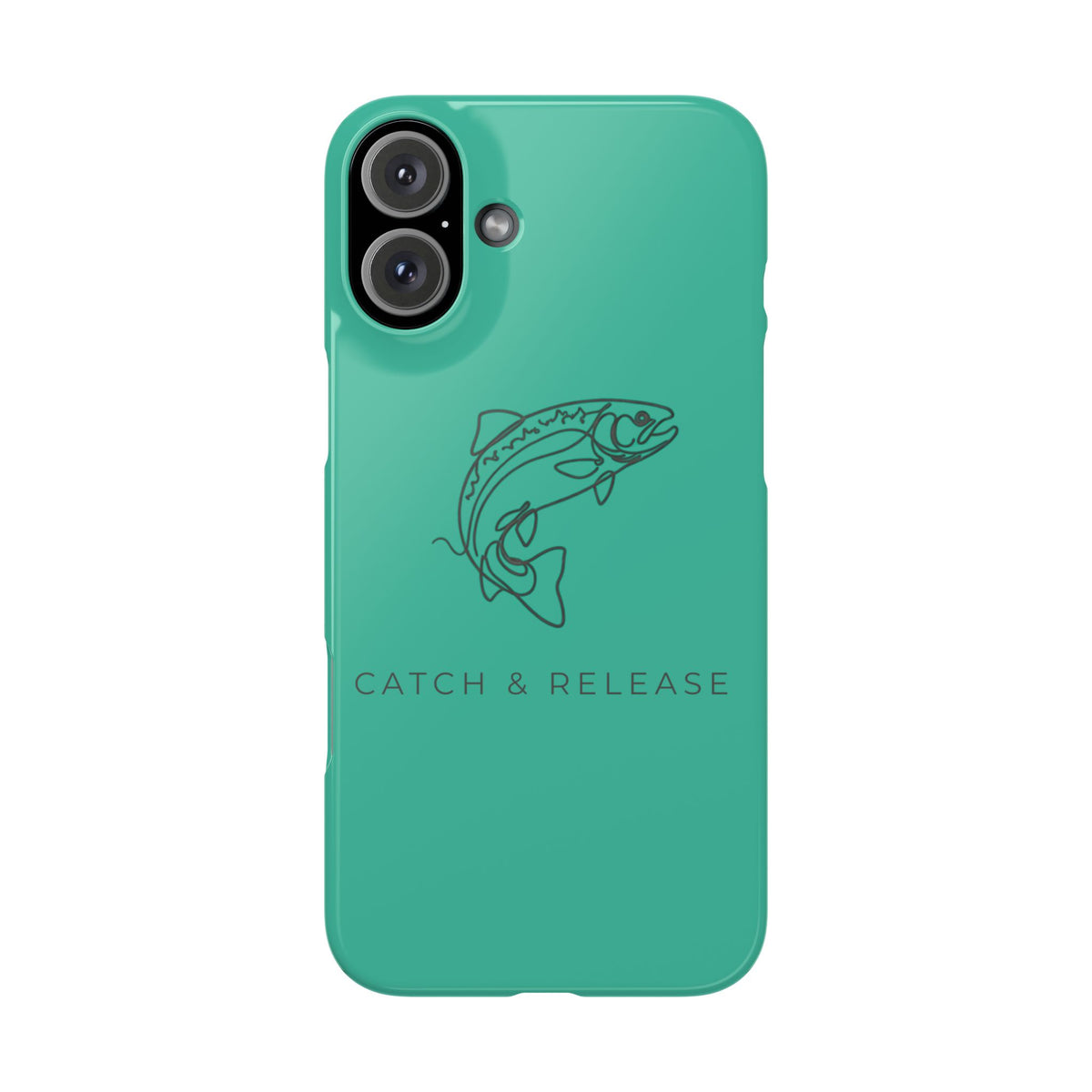 Catch & Release Slim Phone Case — Minimalist Fishing Trout Design