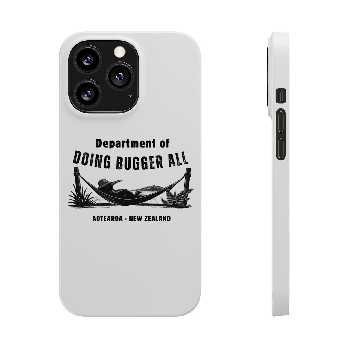 Slim Phone Case — "Department of Doing Bugger All" New Zealand Relaxation Design