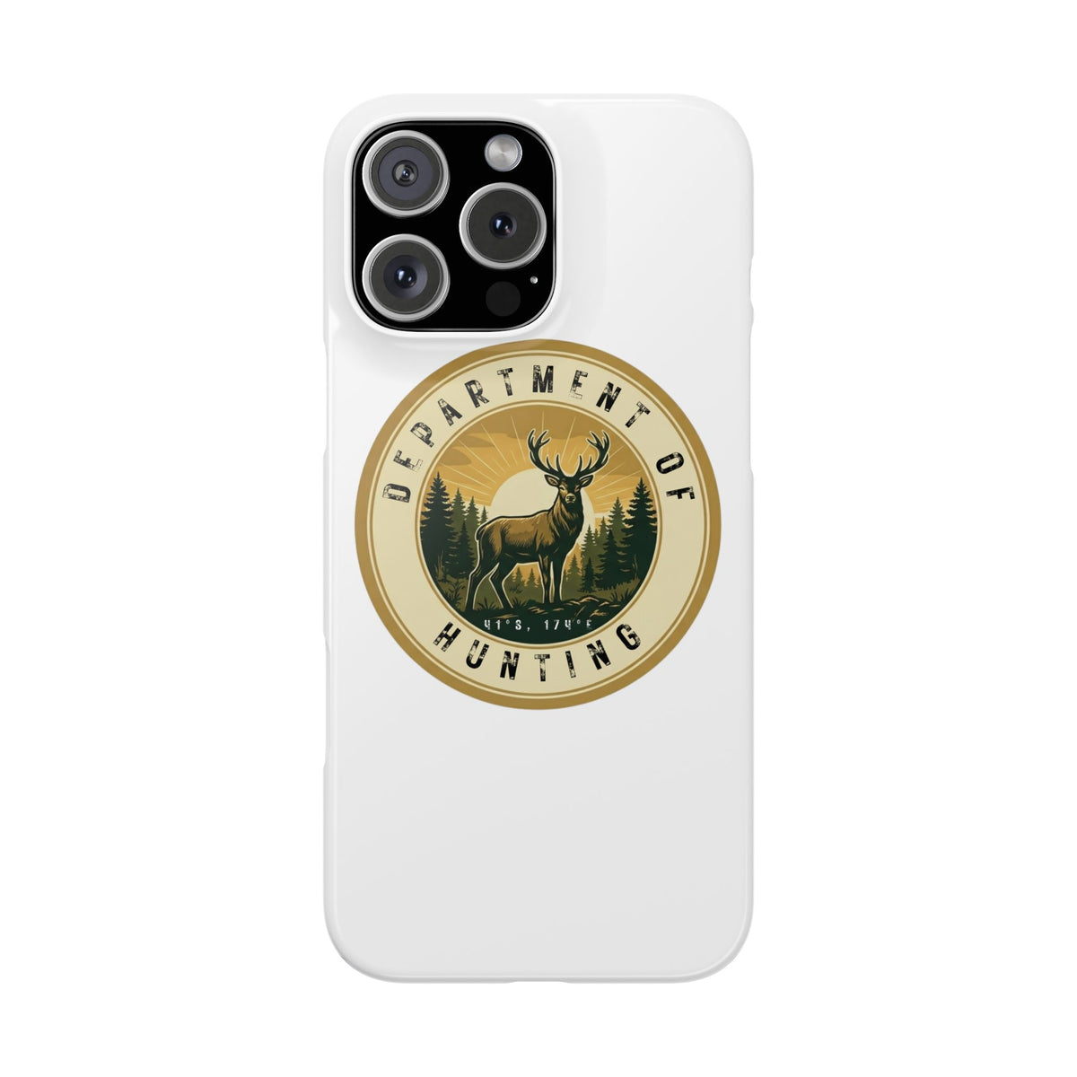 'Department of Hunting' Vintage Deer Logo - Slim Phone Case