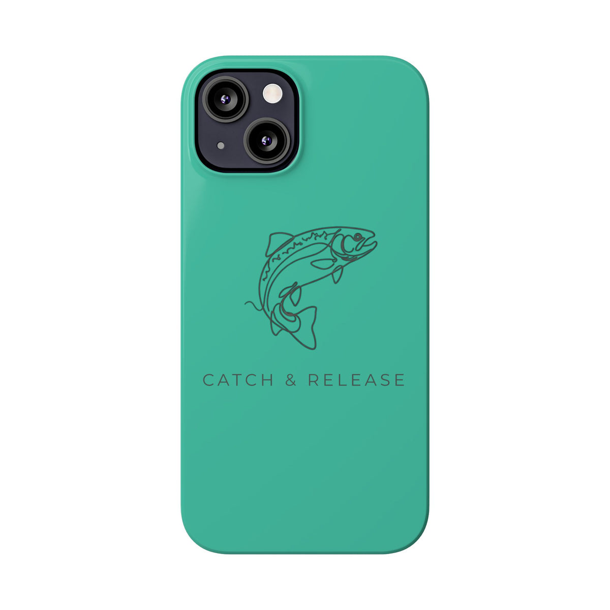 Catch & Release Slim Phone Case — Minimalist Fishing Trout Design