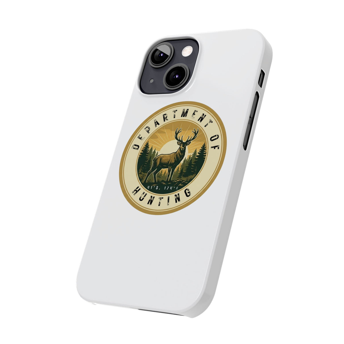 'Department of Hunting' Vintage Deer Logo - Slim Phone Case