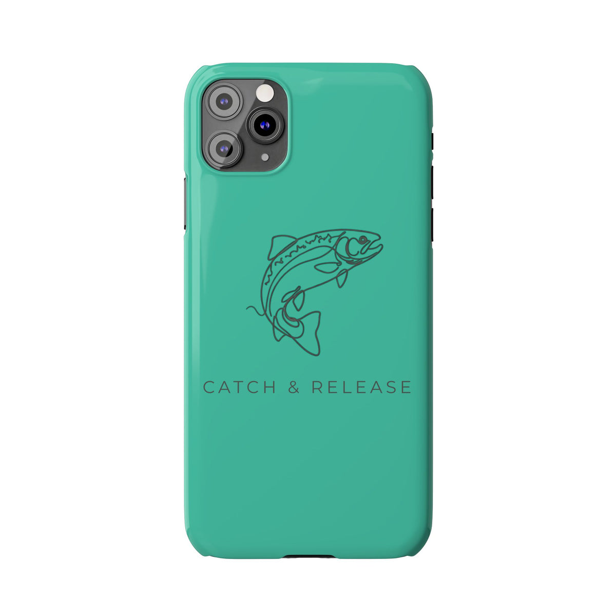 Catch & Release Slim Phone Case — Minimalist Fishing Trout Design