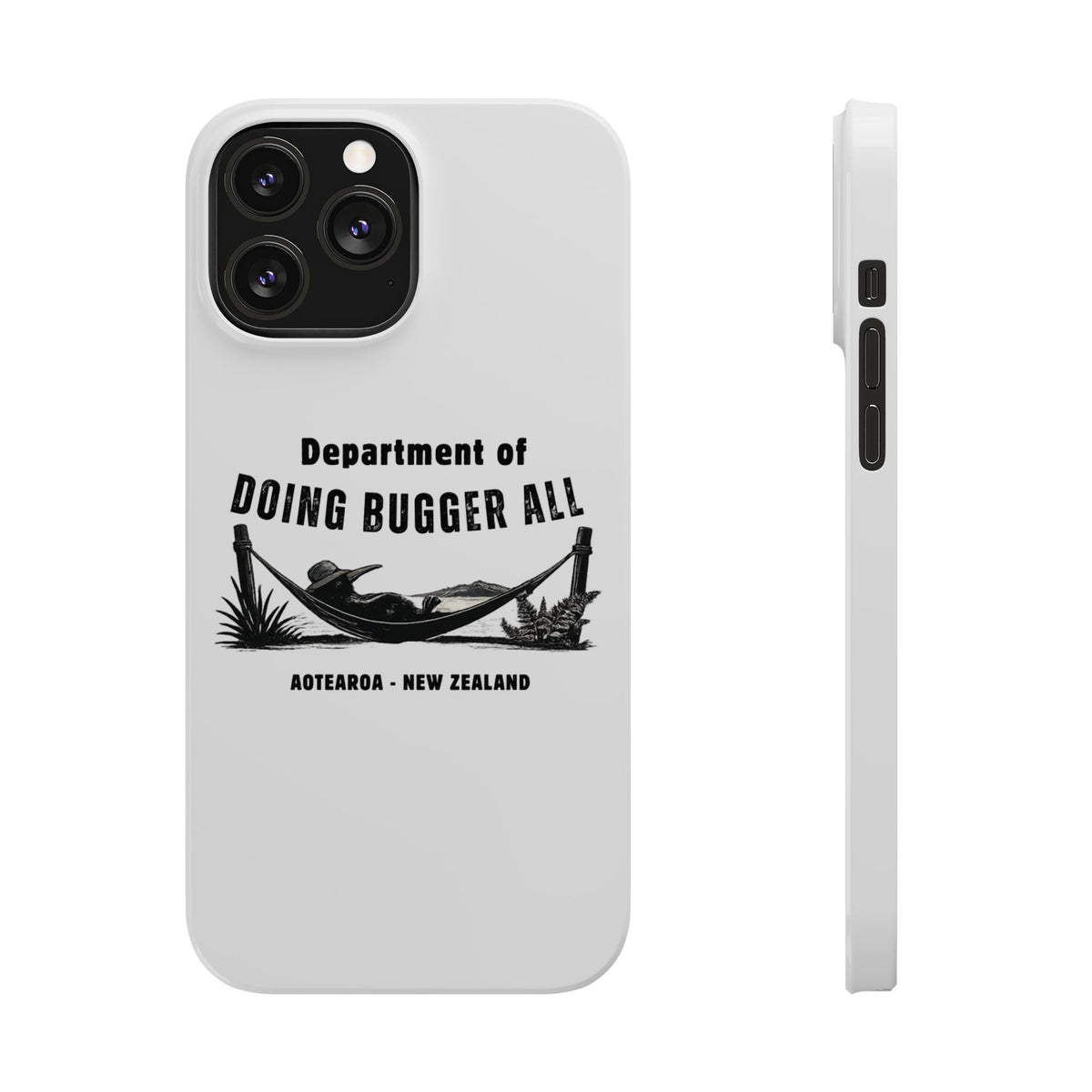Slim Phone Case — "Department of Doing Bugger All" New Zealand Relaxation Design