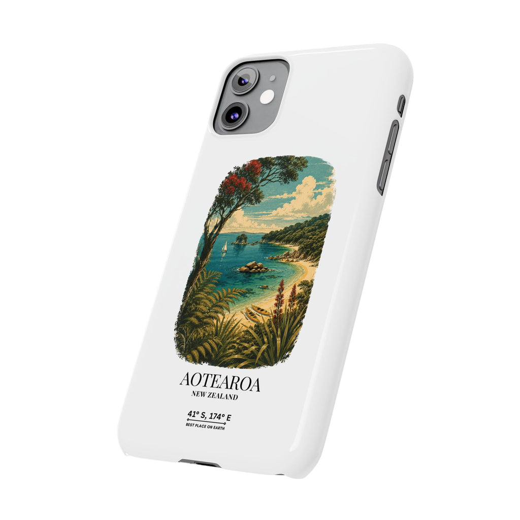 Aotearoa Vintage Landscape Slim Phone Case — New Zealand Able Tasman Design