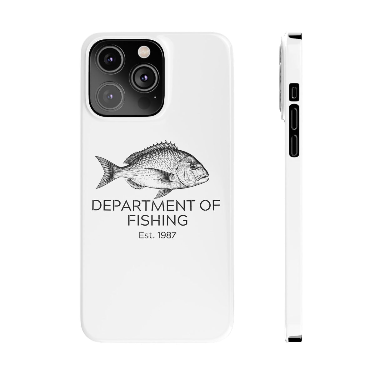 Slim Phone Case — Department of Fishing Est. 1987 (Vintage Fish Design)