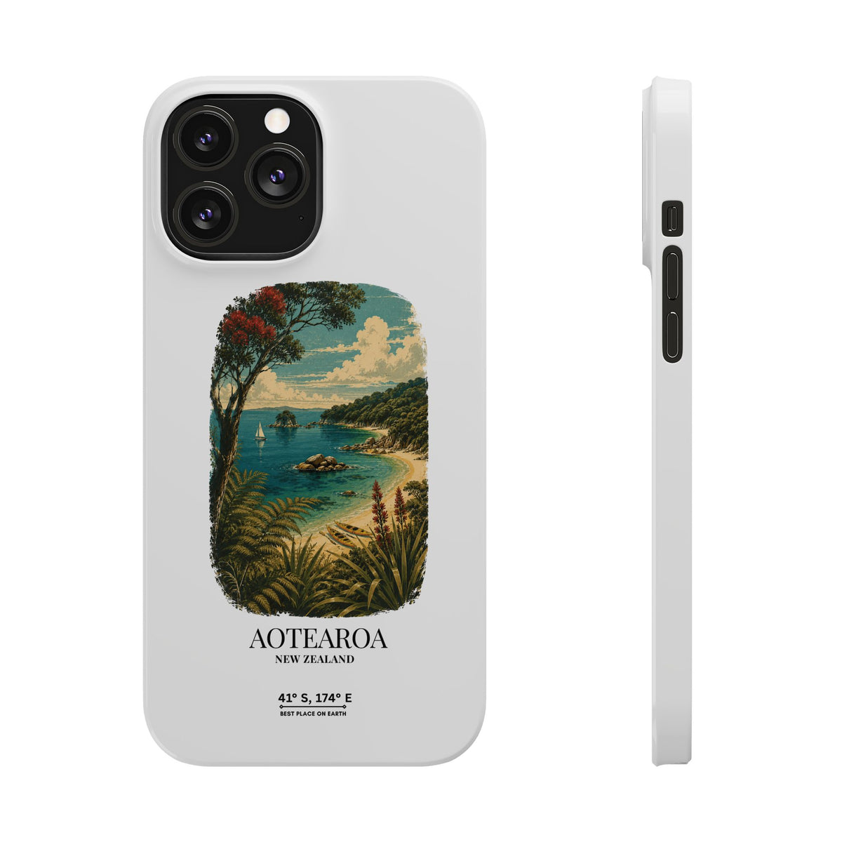 Aotearoa Vintage Landscape Slim Phone Case — New Zealand Able Tasman Design