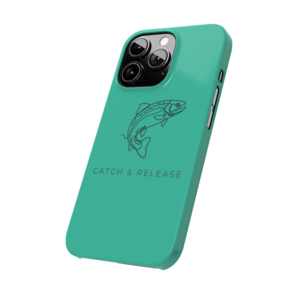 Catch & Release Slim Phone Case — Minimalist Fishing Trout Design
