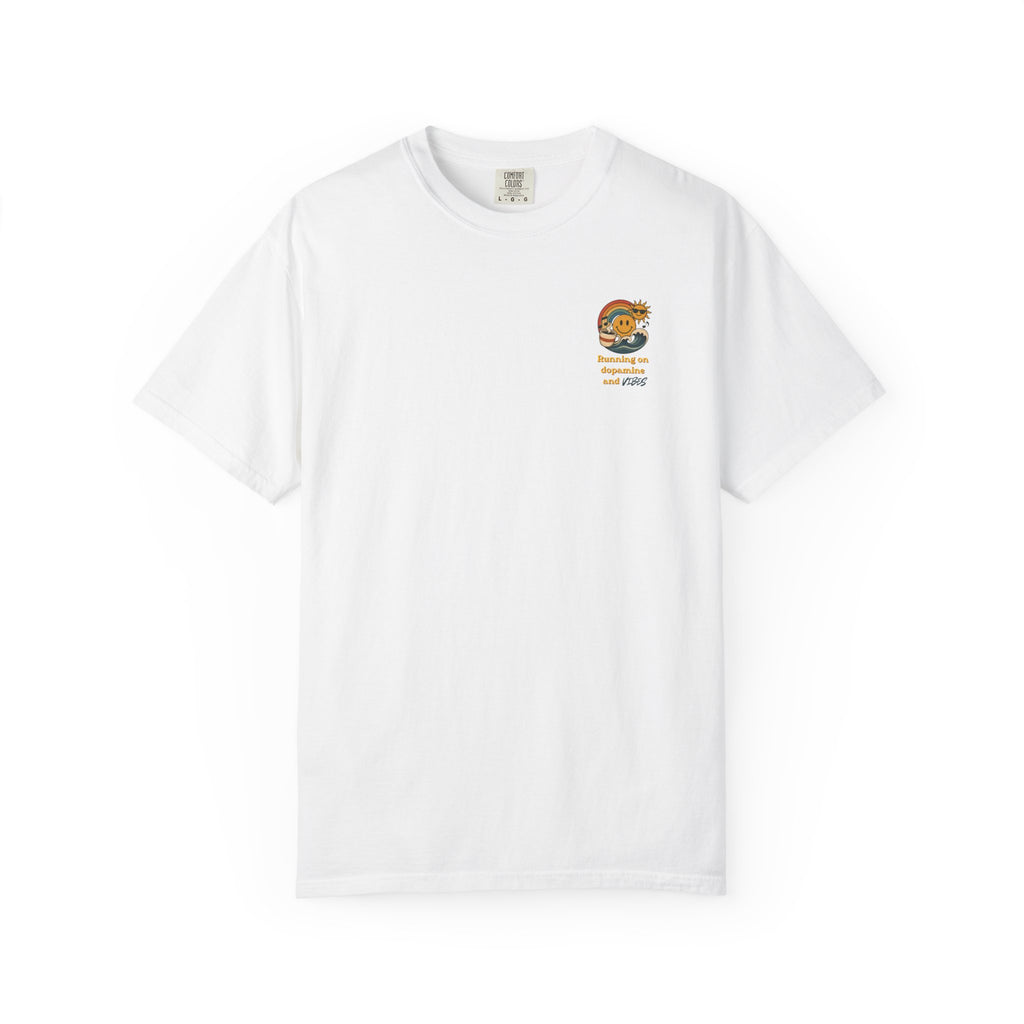 Running on Dopamine and Vibes - Small Chest Logo Tee