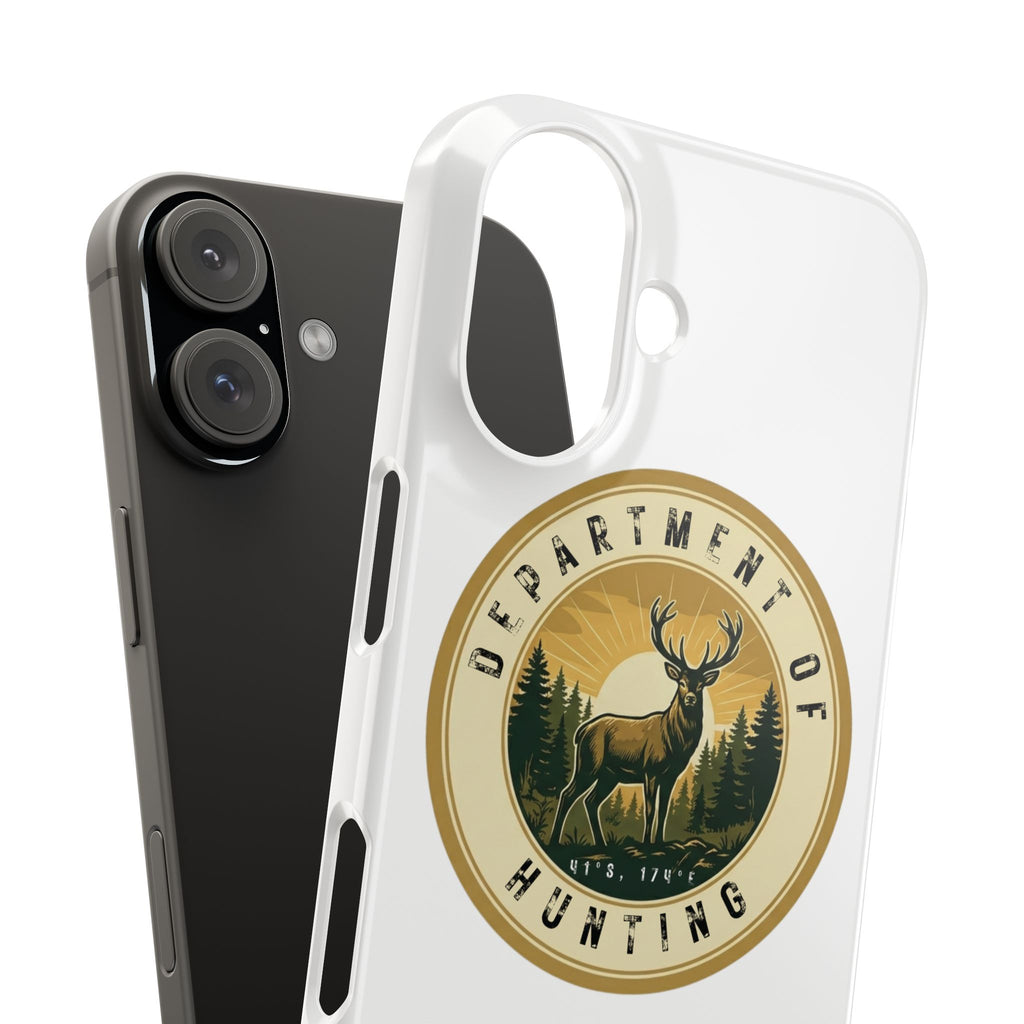 'Department of Hunting' Vintage Deer Logo - Slim Phone Case