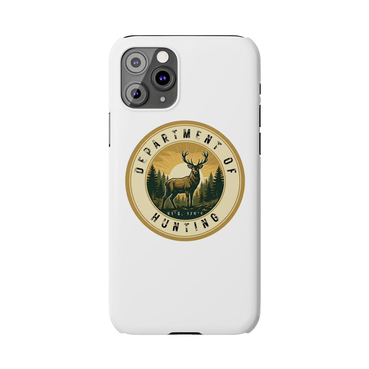 'Department of Hunting' Vintage Deer Logo - Slim Phone Case