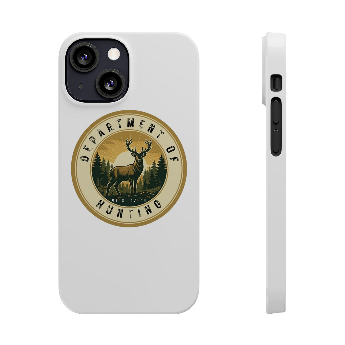 'Department of Hunting' Vintage Deer Logo - Slim Phone Case