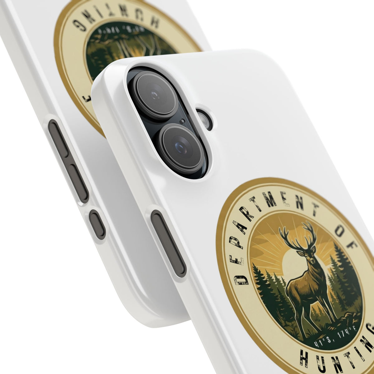 'Department of Hunting' Vintage Deer Logo - Slim Phone Case