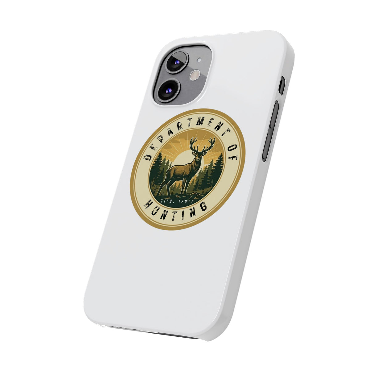 'Department of Hunting' Vintage Deer Logo - Slim Phone Case