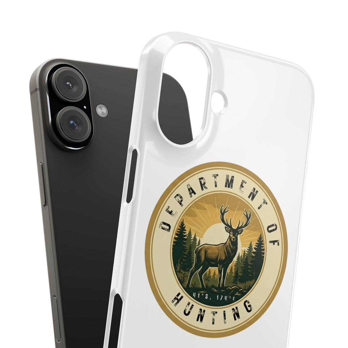 'Department of Hunting' Vintage Deer Logo - Slim Phone Case