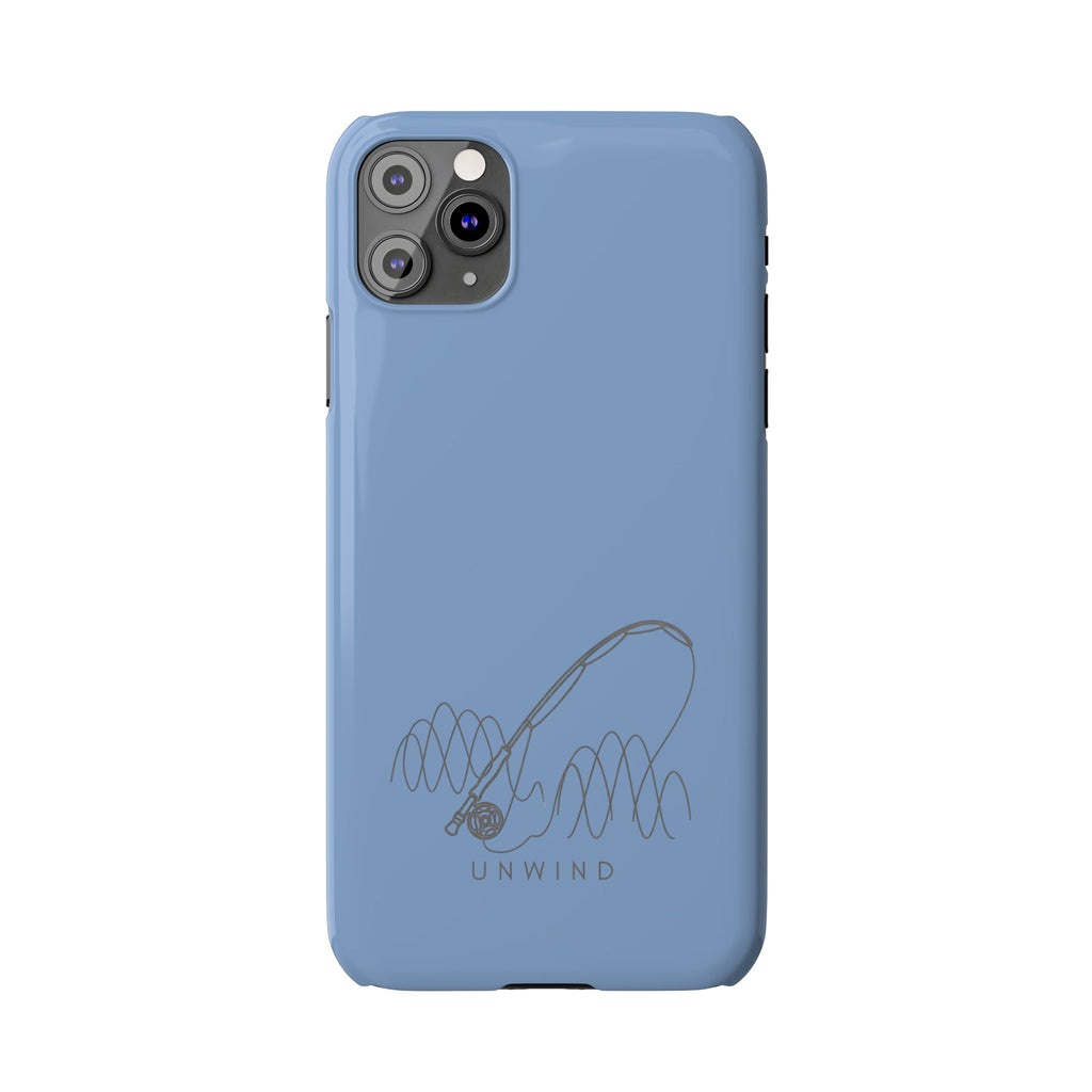 Unwind Fishing Slim Phone Case — Minimal Rod & "UNWIND" Design