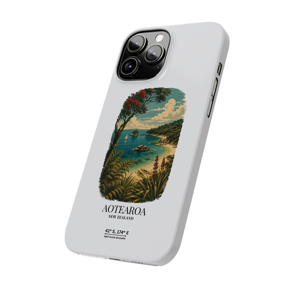 Aotearoa Vintage Landscape Slim Phone Case — New Zealand Able Tasman Design