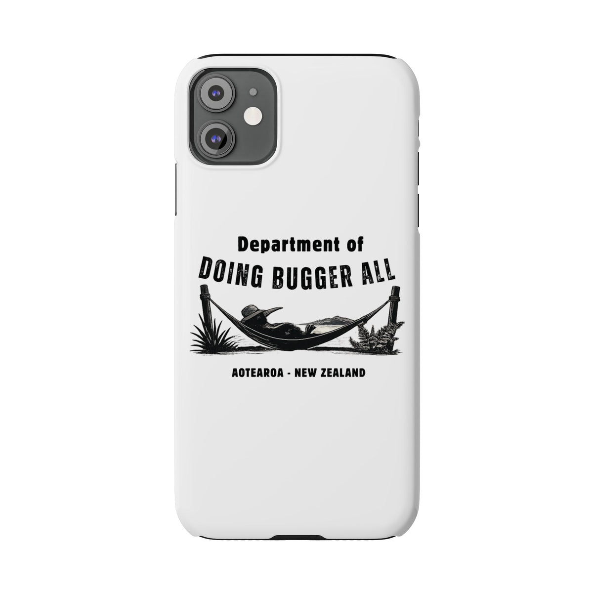 Slim Phone Case — "Department of Doing Bugger All" New Zealand Relaxation Design