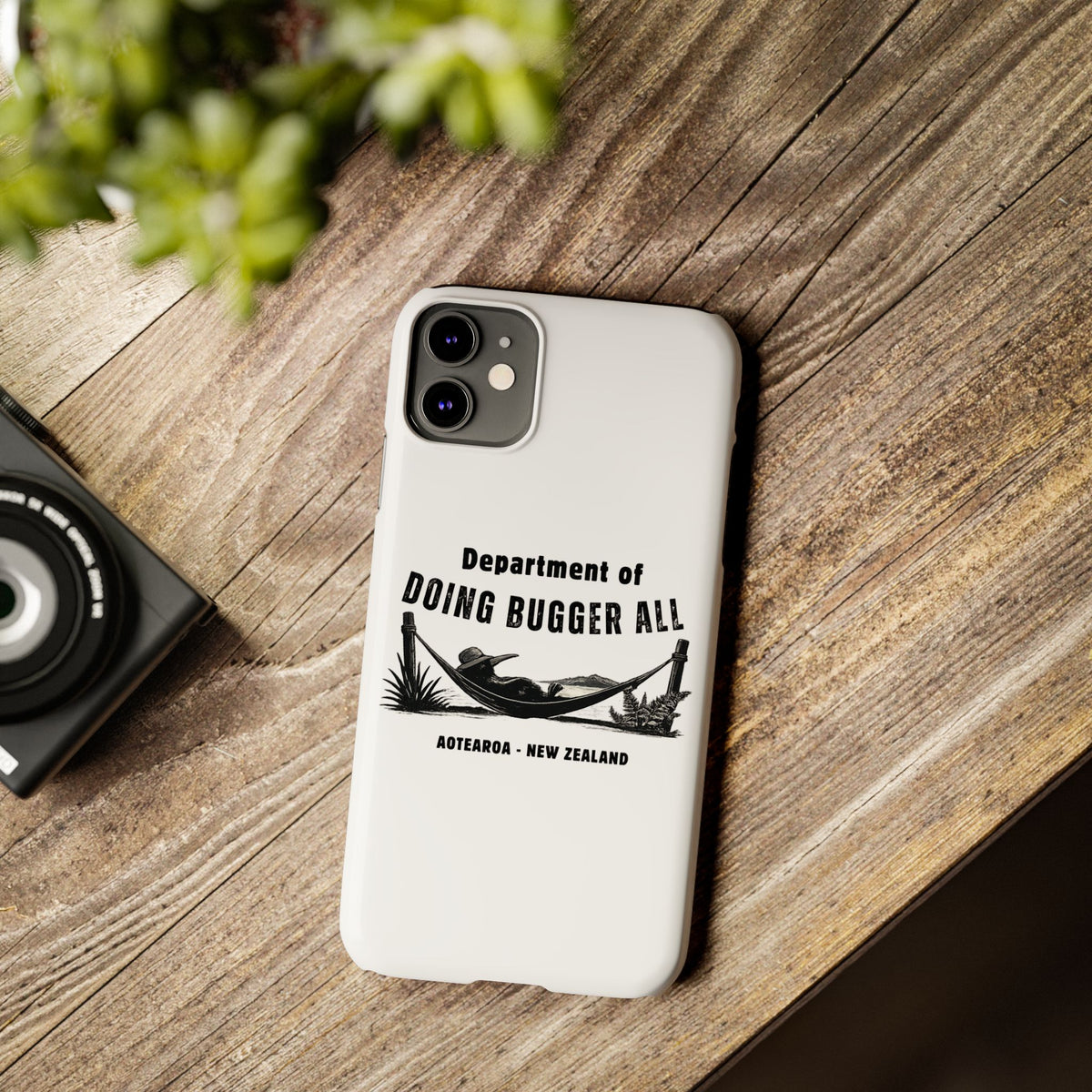 Slim Phone Case — "Department of Doing Bugger All" New Zealand Relaxation Design