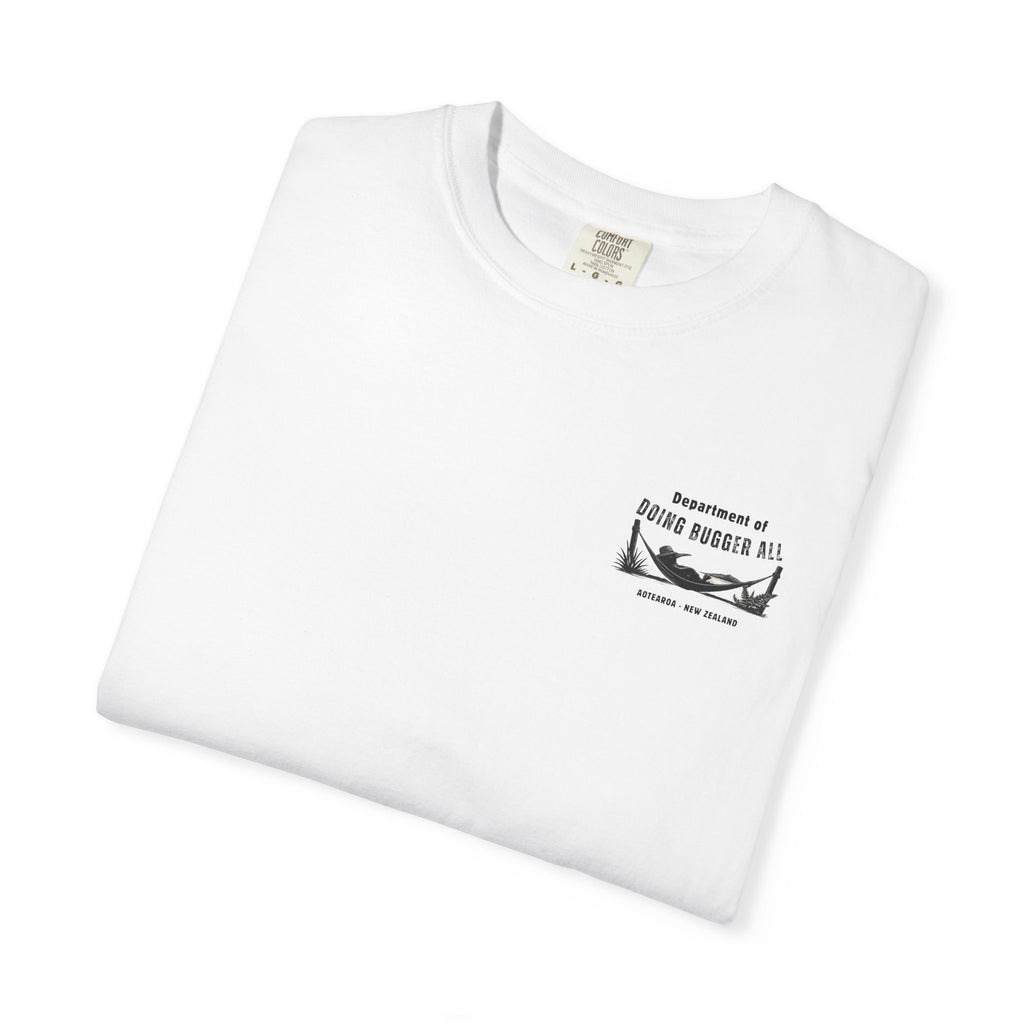 Department of doing Bugger All - Aotearoa - New Zealand - Small Chest Logo Tee