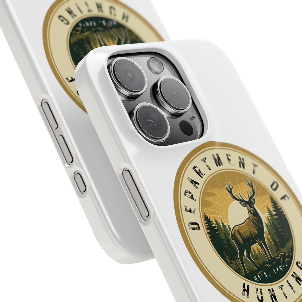 'Department of Hunting' Vintage Deer Logo - Slim Phone Case