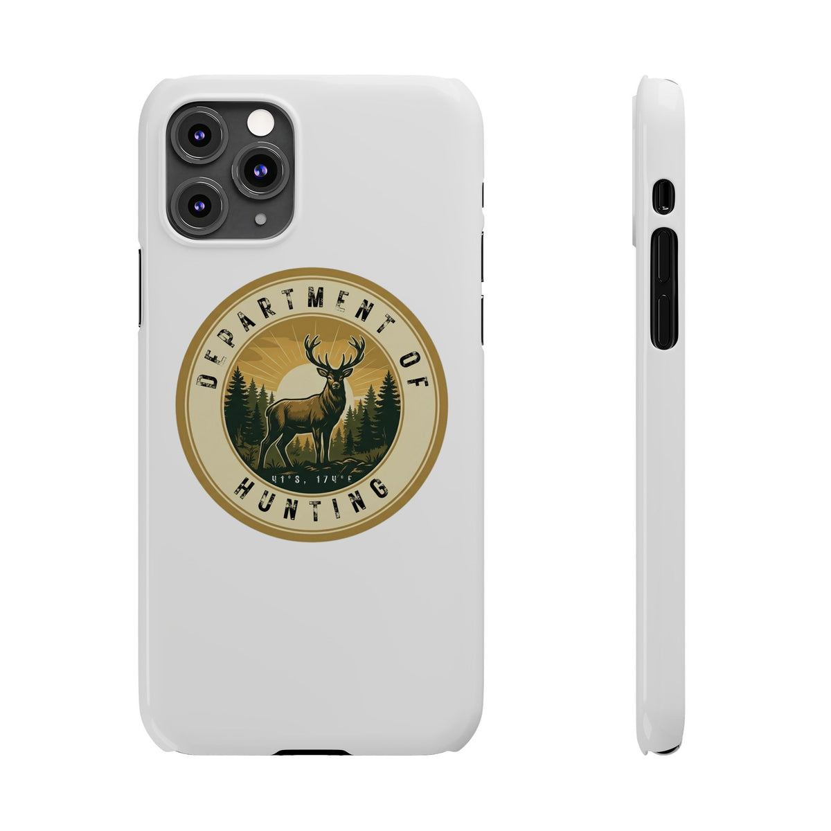 'Department of Hunting' Vintage Deer Logo - Slim Phone Case