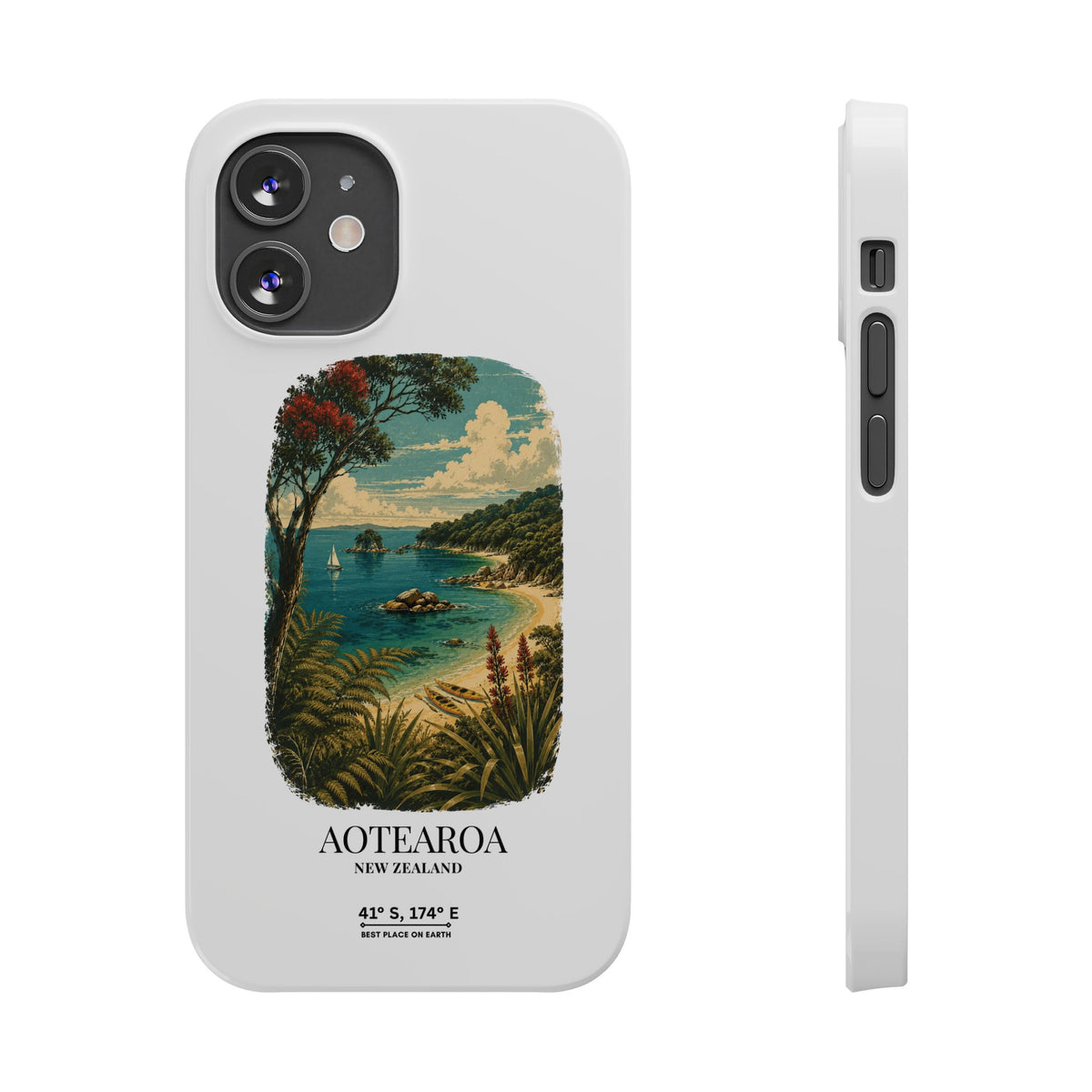 Aotearoa Vintage Landscape Slim Phone Case — New Zealand Able Tasman Design