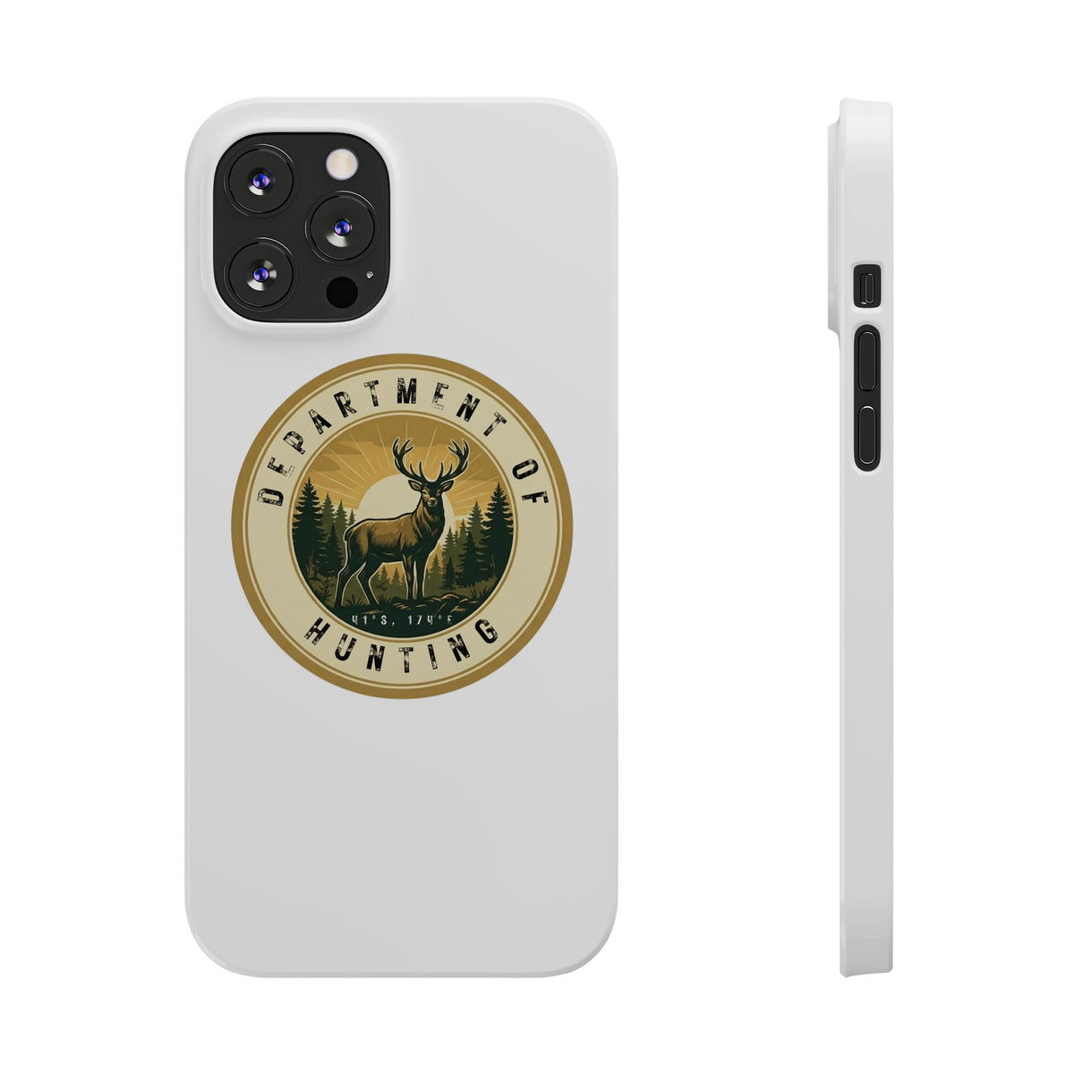 'Department of Hunting' Vintage Deer Logo - Slim Phone Case