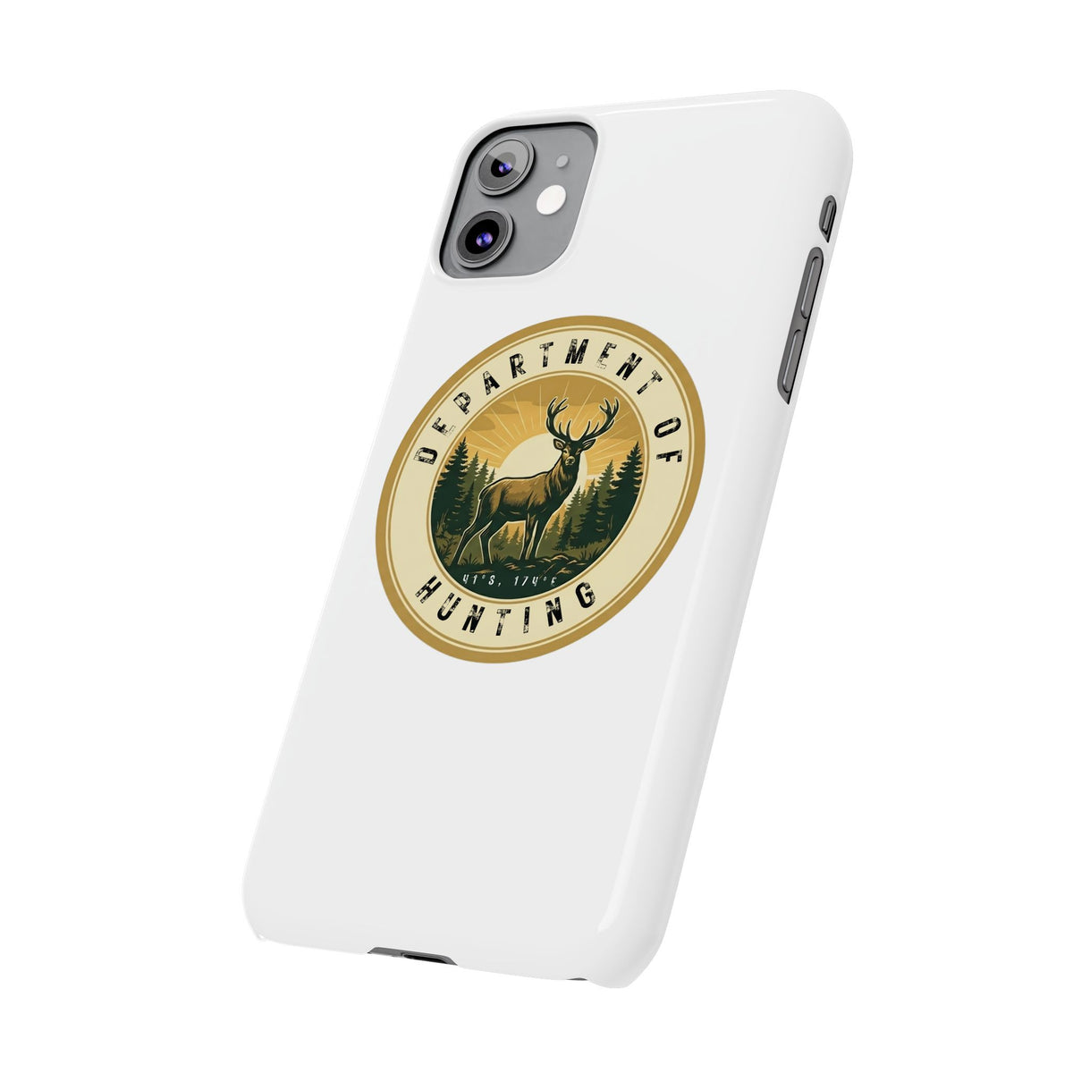 'Department of Hunting' Vintage Deer Logo - Slim Phone Case