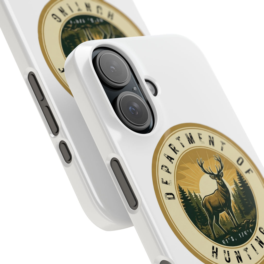 'Department of Hunting' Vintage Deer Logo - Slim Phone Case
